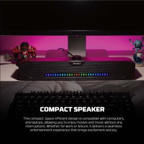 Fantech GS303 GROOVE BAR Dual Mode (Wired & Bluetooth) RGB Gaming Speaker, 6W 2" tuned Drive