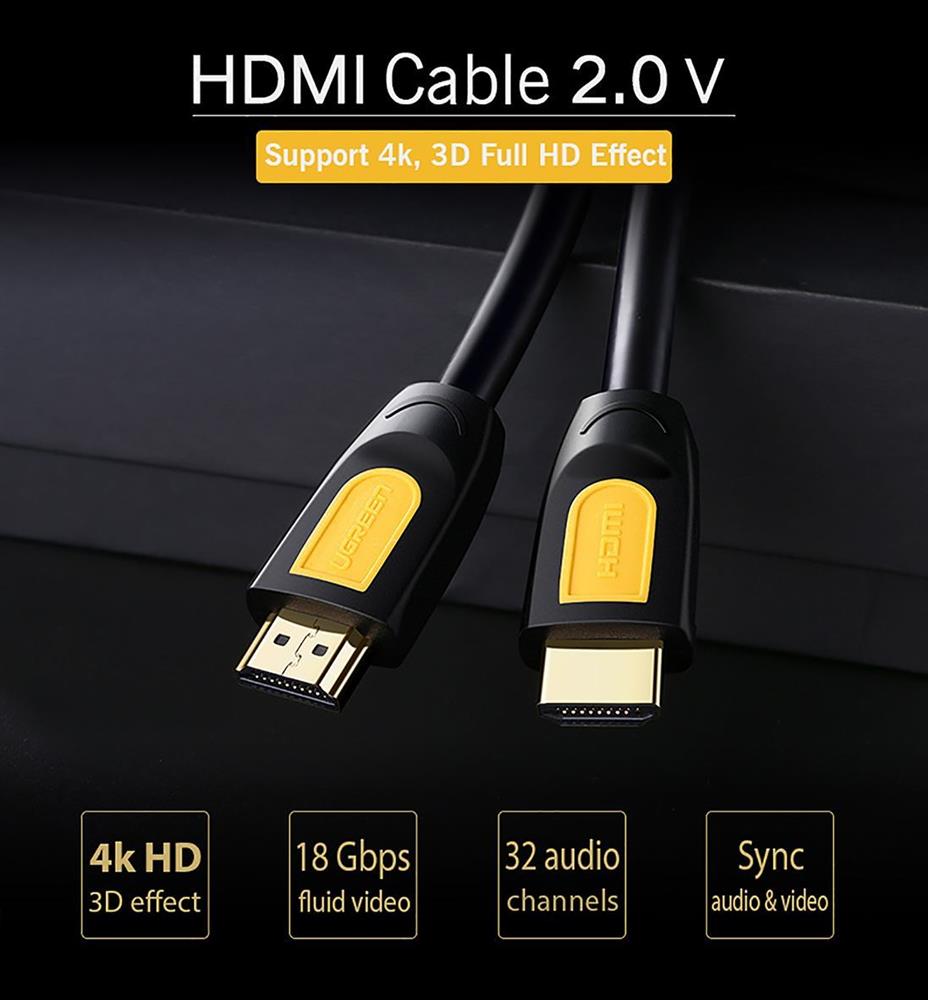 4K HDMI 2.0 Round Cable UGREEN HD101 - 10115 - 10129 Length in M 1M